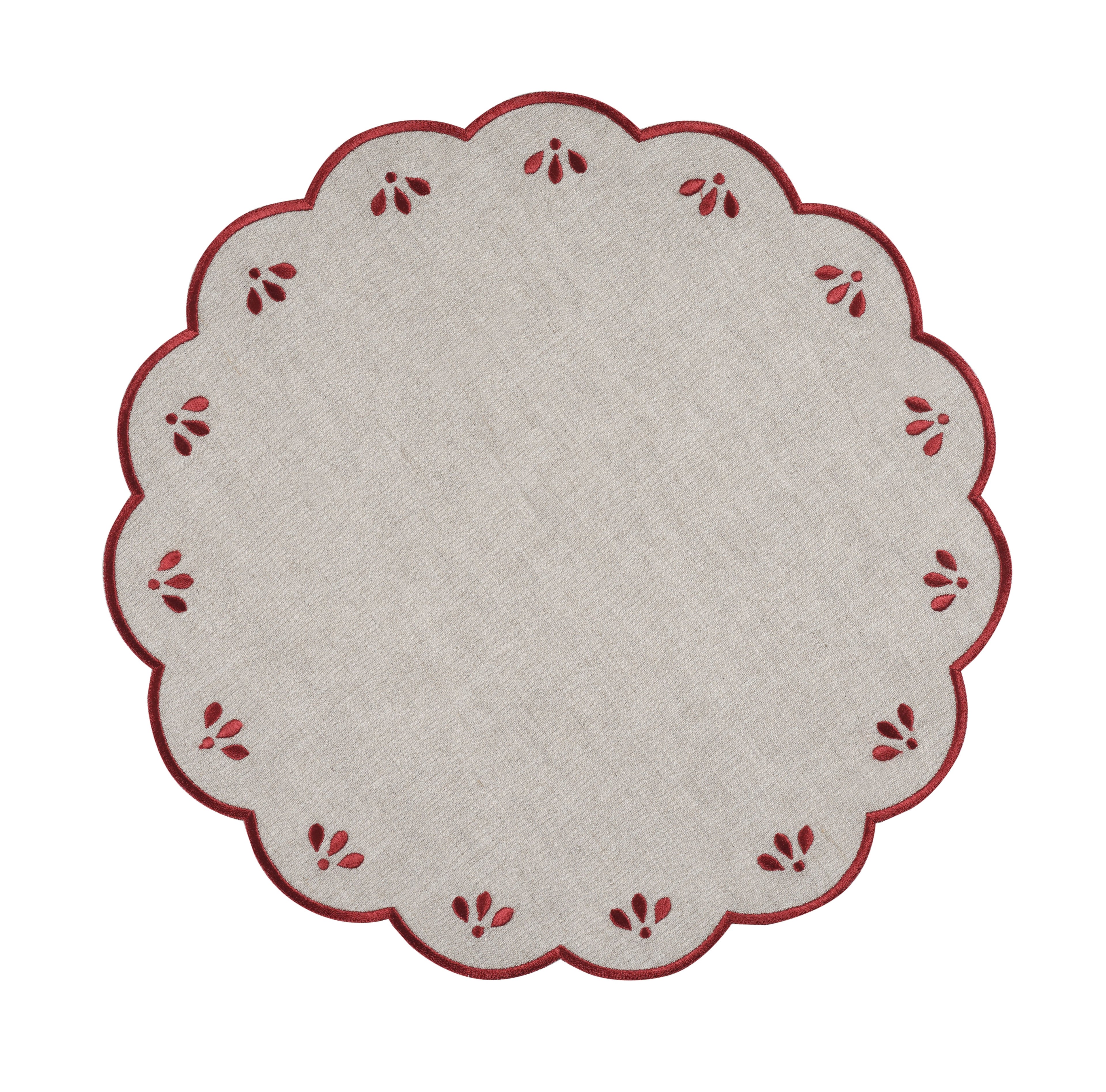 Damla Placemat Grey - Vintage Red