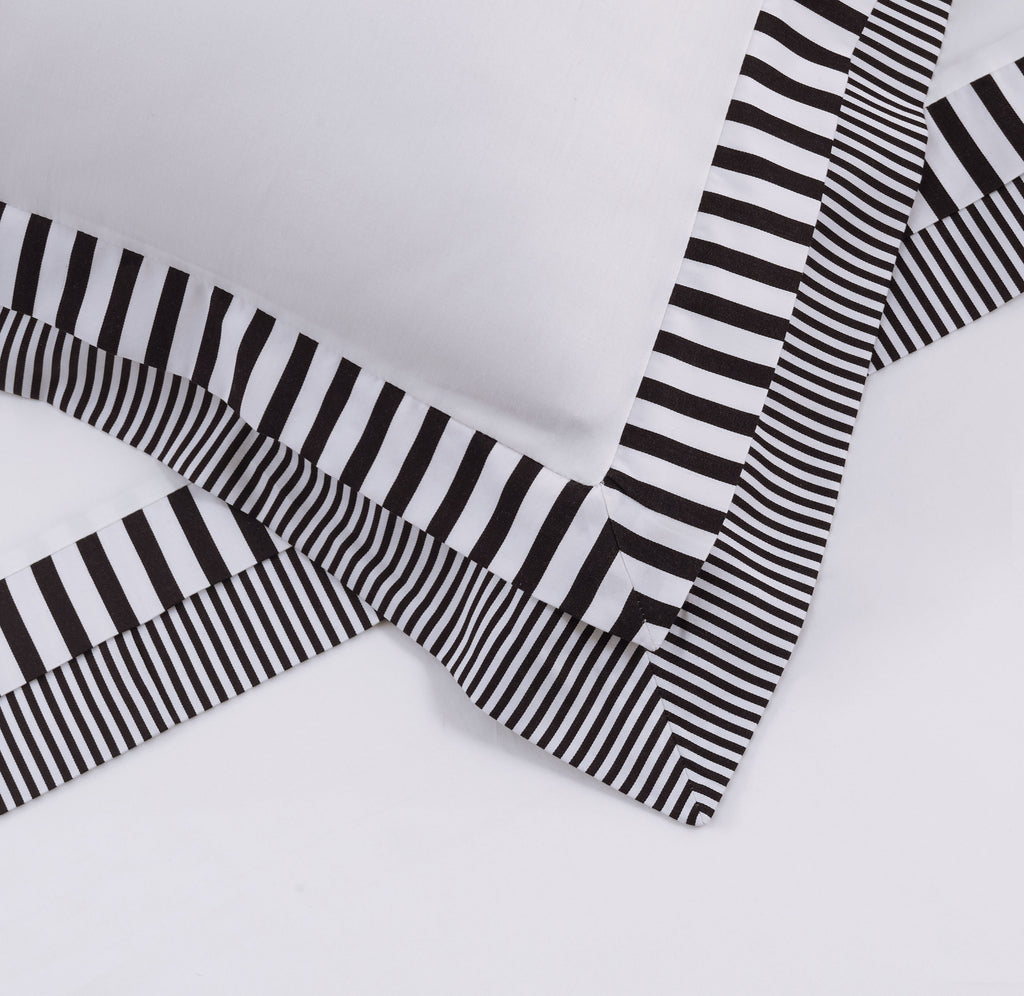 Latife Duvet Cover Set - Black Striped