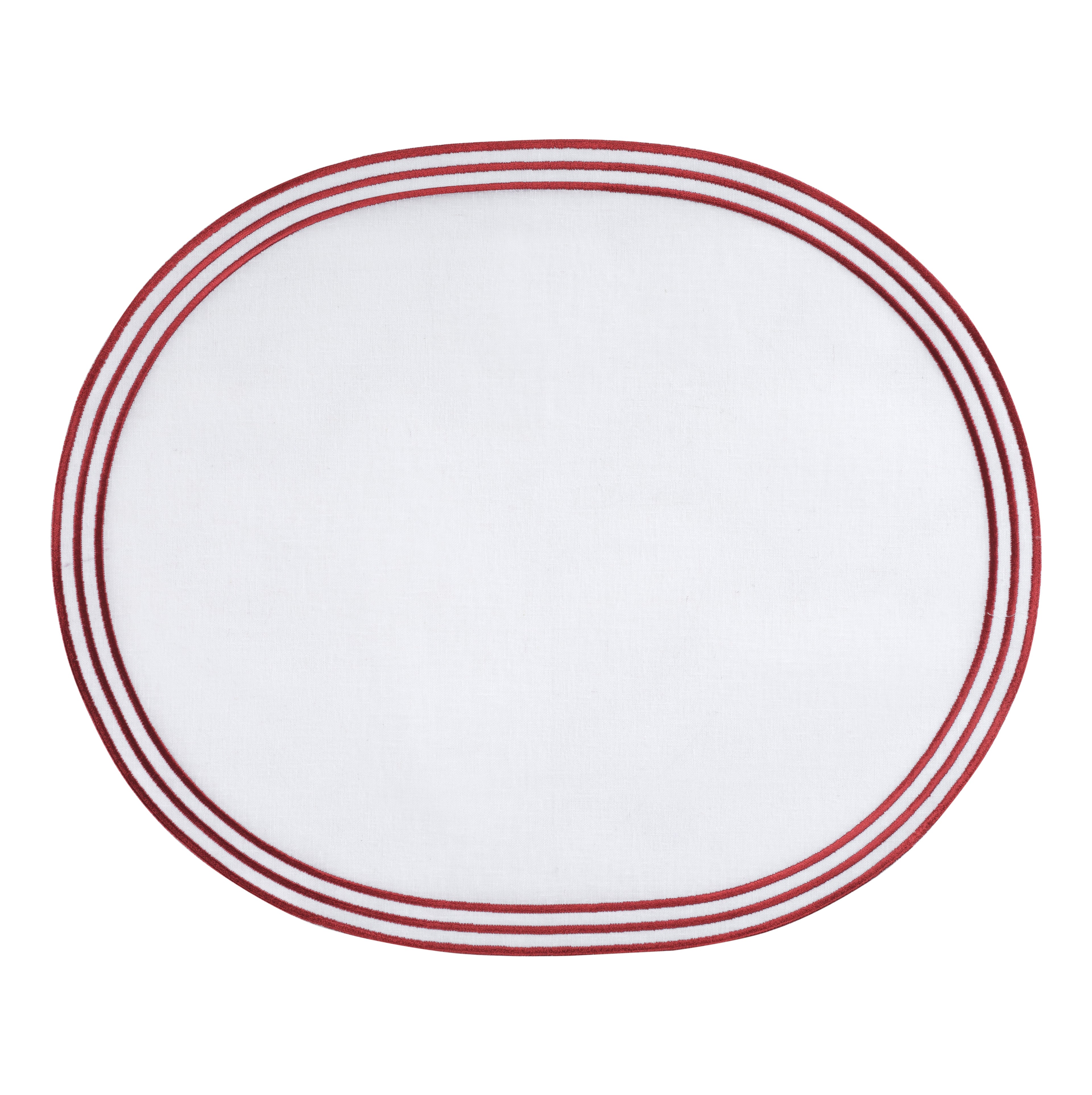 Oval Placemat - Vintage Red