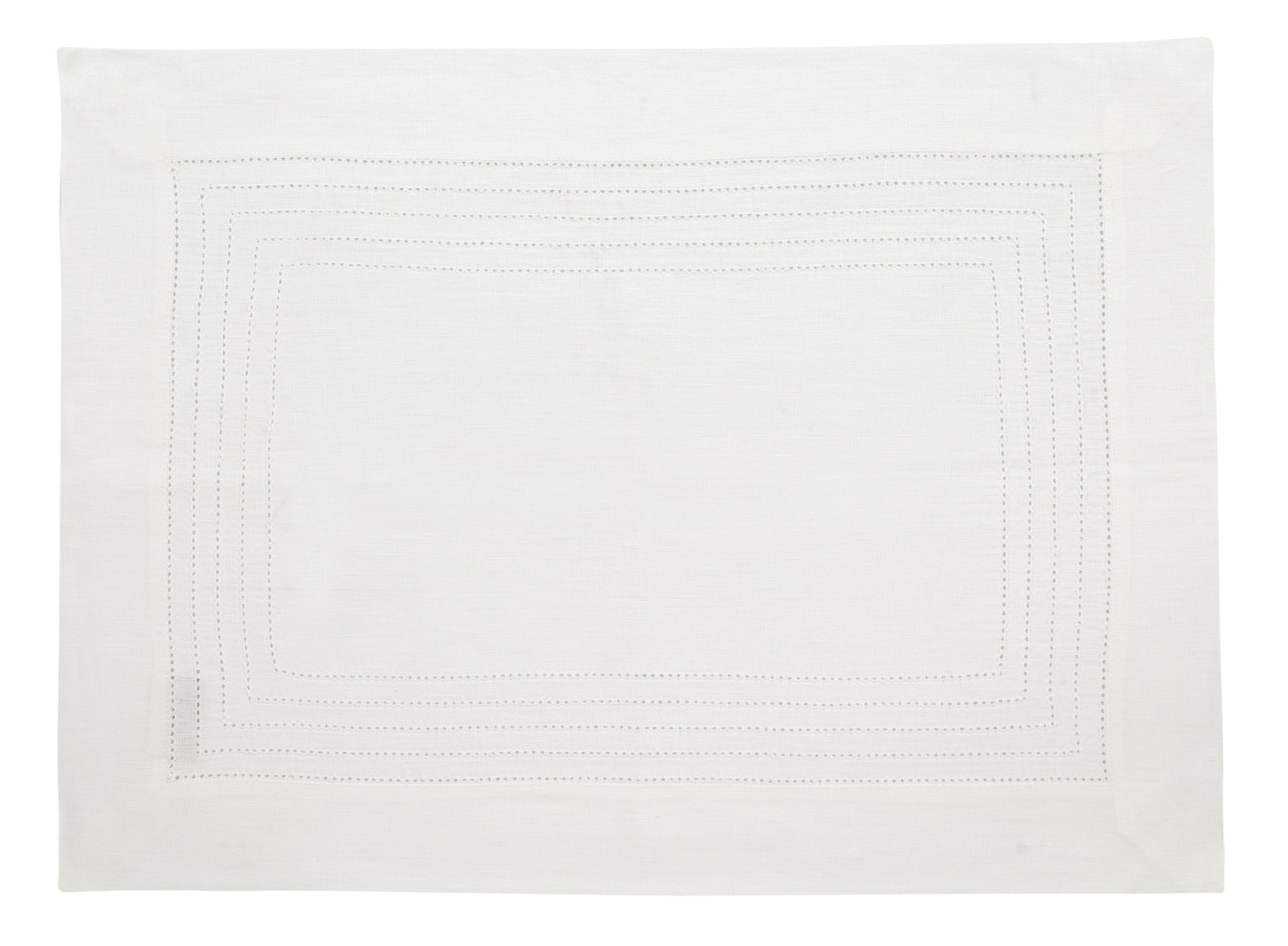 Vefa Placemat Hemstitched - White