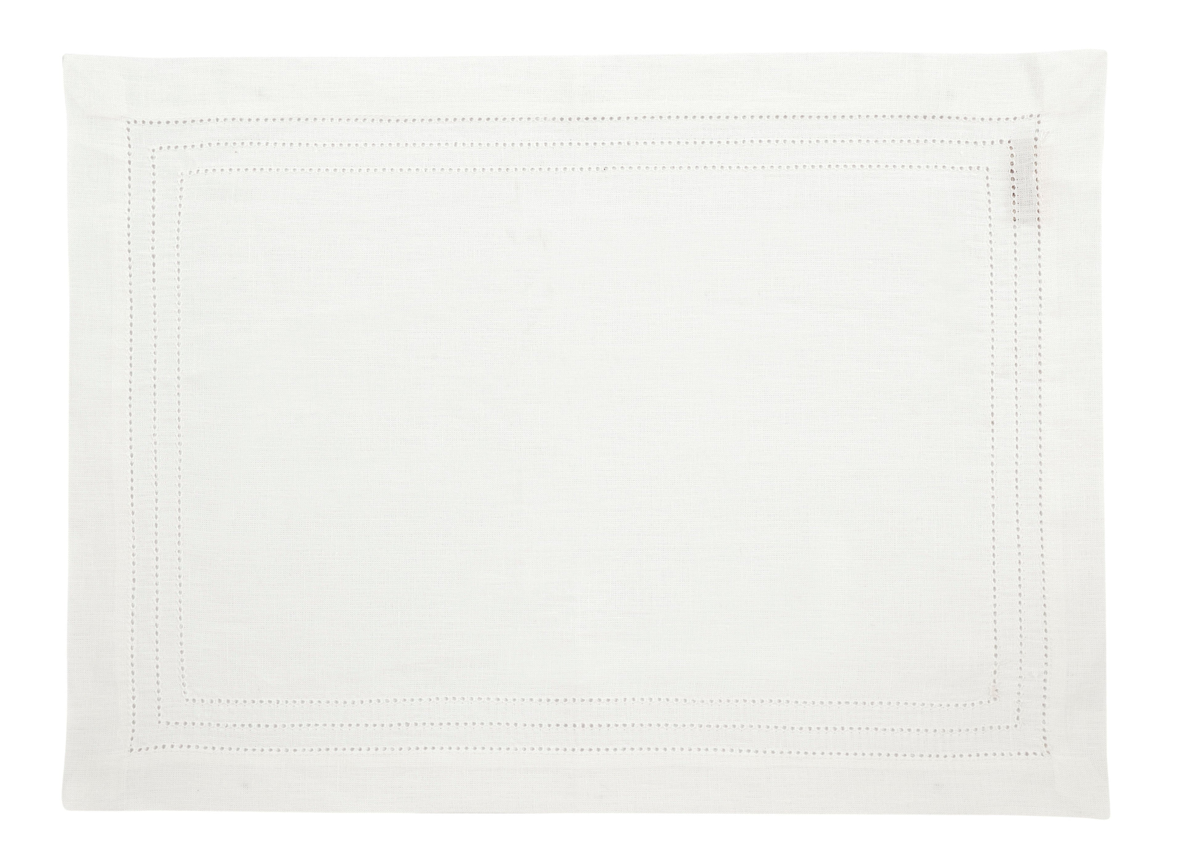Vefa Placemat Hemstitched - White