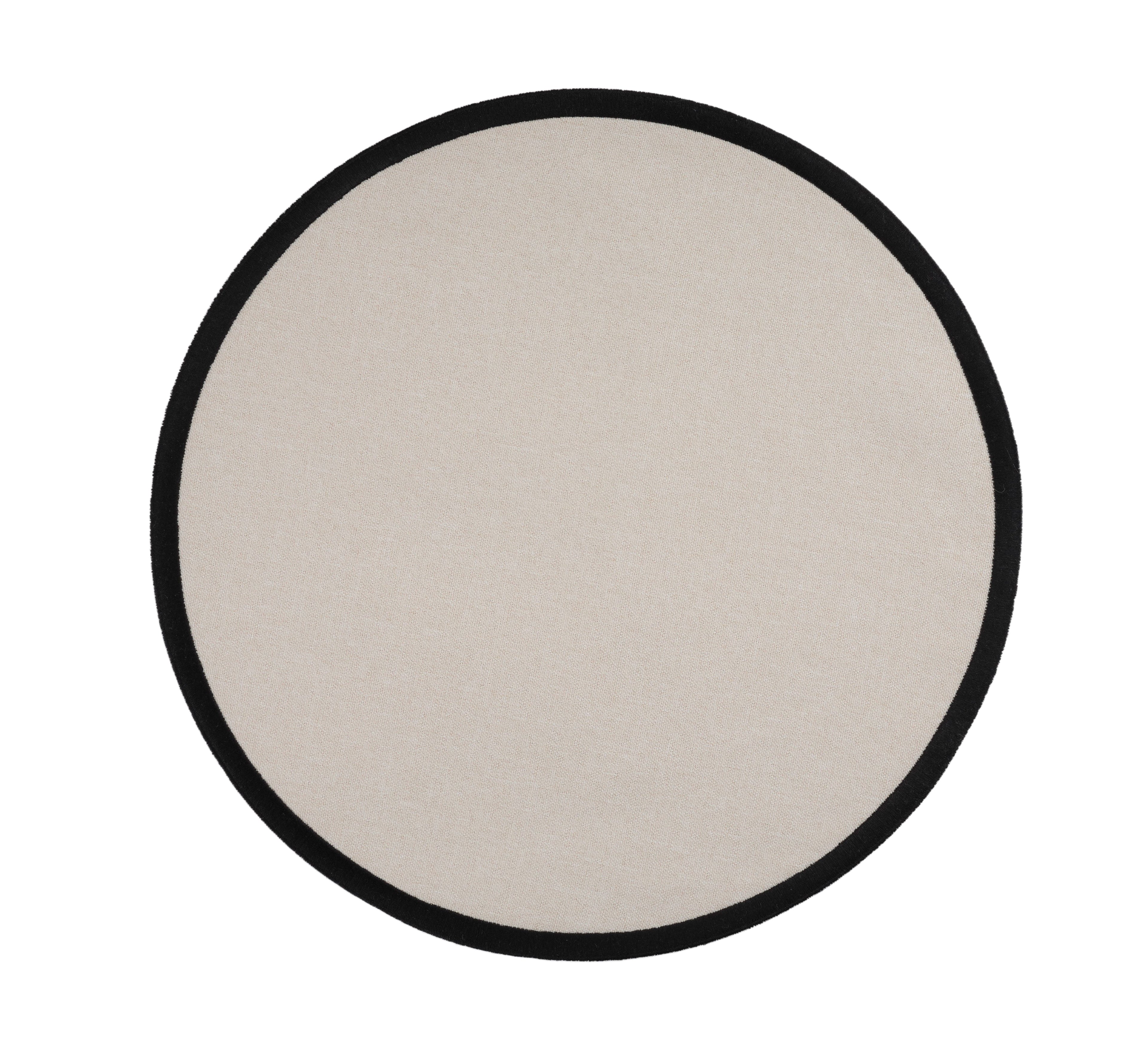Round Placemat Beige - Black