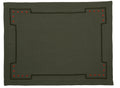 Khaki Linen American Service Orange Dots